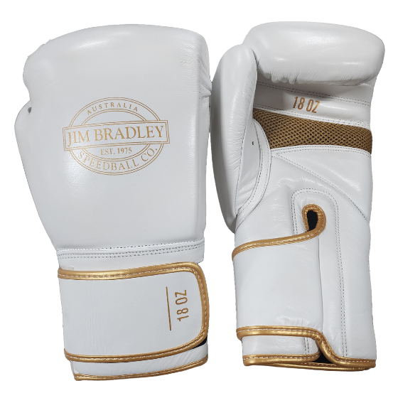 white and gold boxing gloves