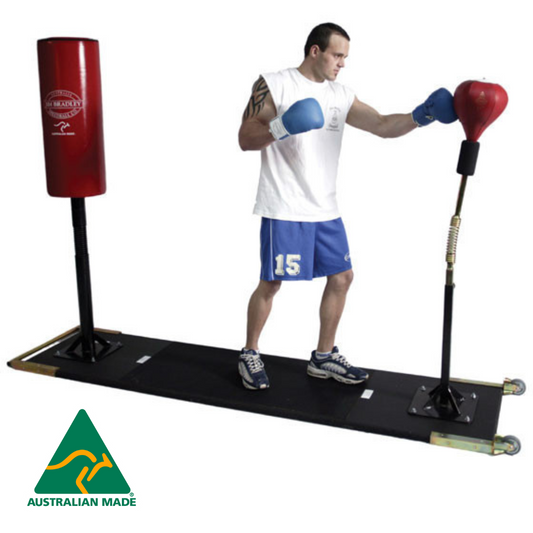portable base with spring ball and punch or kick bag