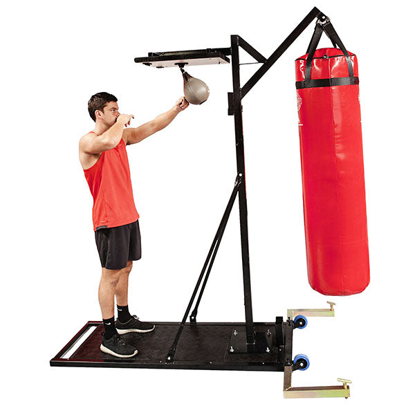 speedball and boxing bag stand